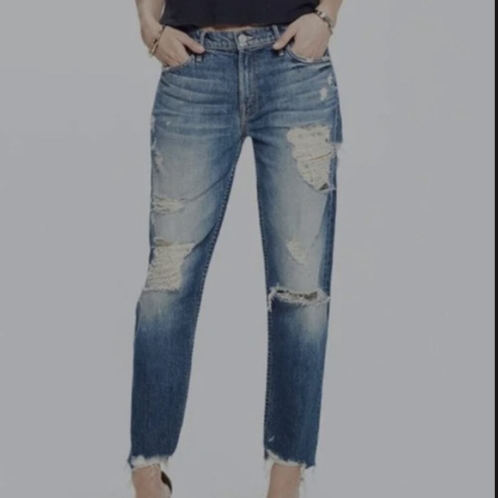 Mother Superior "The Sinner" Distressed Jeans in Color Ice Cream, You Scream